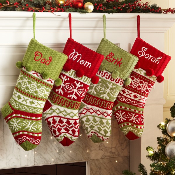 Knit Argyle / Snowflake Stockings