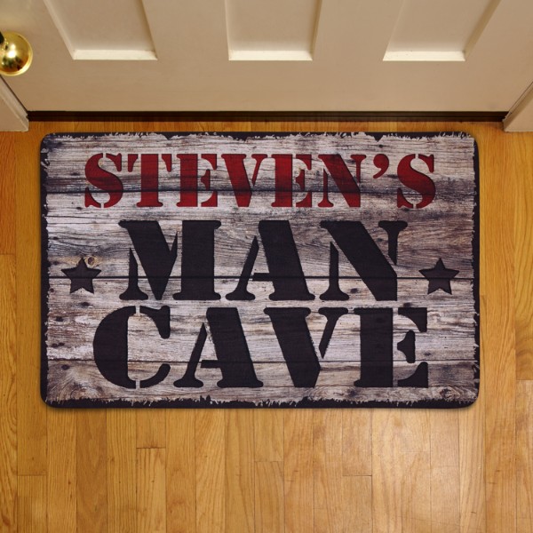 Man Cave Wood Background Doormat