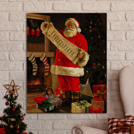 TwinkleBright® LED Santa’s List Canvas