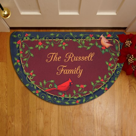Christmas Cardinal Half Round Doormat