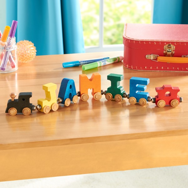 wooden name train for baby