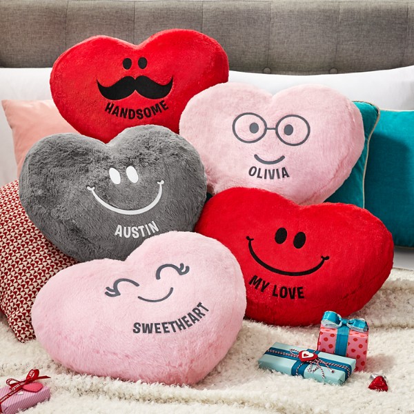 heart shaped plush pillow