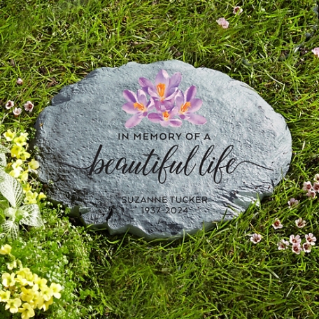 Beautiful Memories Personalized Memorial Garden Stone