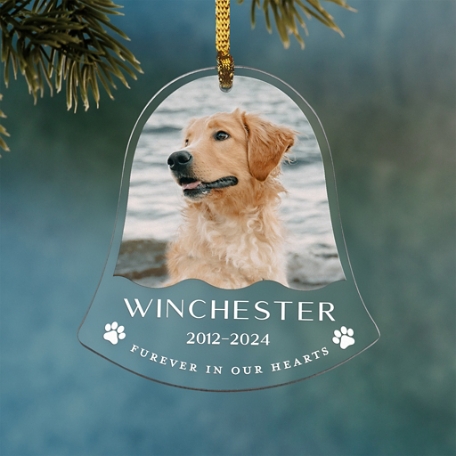 Pet Memorial Photo Bell Ornament