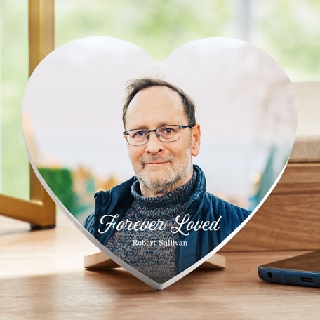 Loved Eternally Tabletop Photo Wood Heart