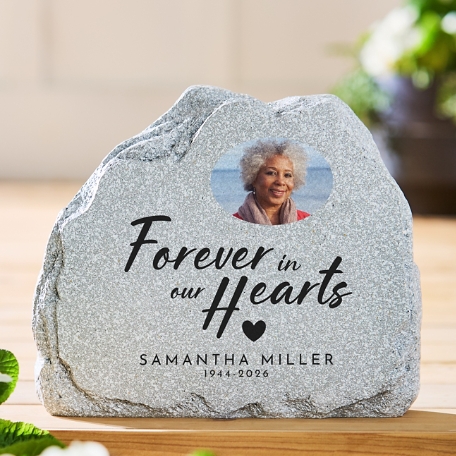 Forever in Our Hearts Photo Standing Garden Stone