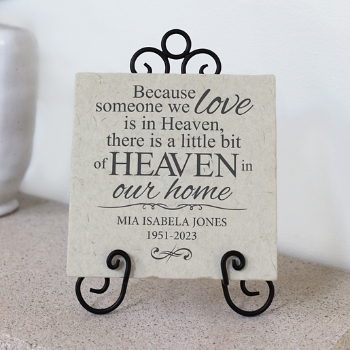 Heavenly Home Memorial Desktop Personalized Tile