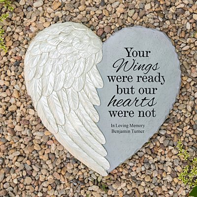 Wings Of Love Memorial Personalized Garden Stone