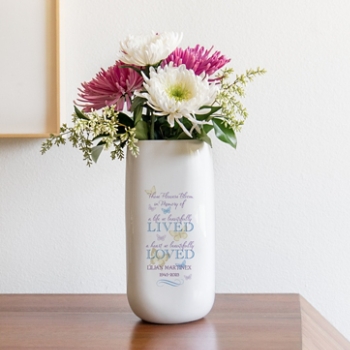 Beautifully Loved Memorial Personalized Flower Vase