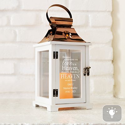 Heavenly Home Memorial LED Personalized Lantern
