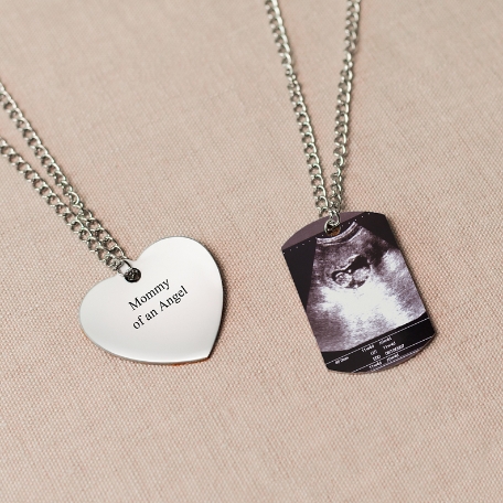 Angel Baby Photo Memorial Personalized Necklace