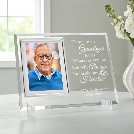 Never Goodbye Memorial Glass Personalized Picture Frame