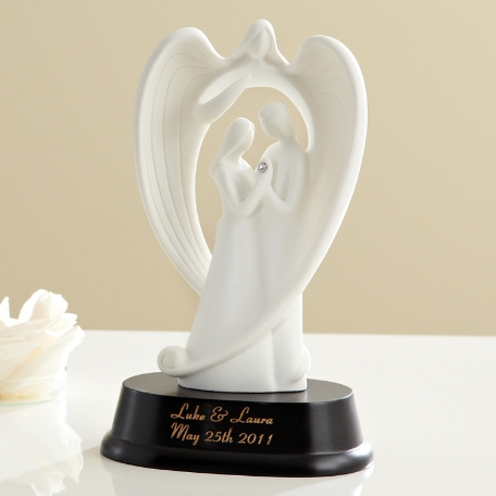 Wood Base for Couple Under Guardian Angel Statue