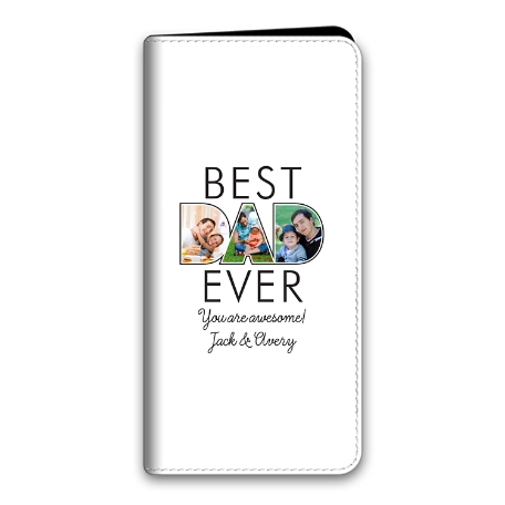 Best Dad Ever Photo Samsung Galaxy S21 5G Folio Case - White