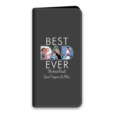 Best Dad Ever Photo Samsung Galaxy S21 5G Folio Case - Gray