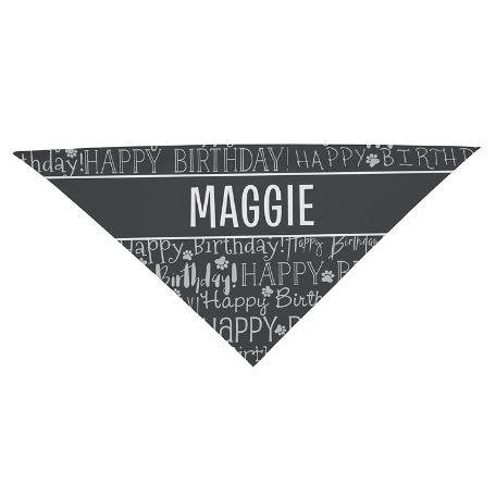 Happy Birthday Bandana - 22x22 - Black