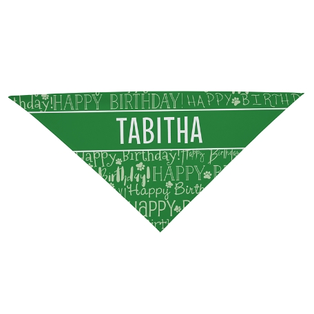 Happy Birthday Bandana - 22x22 - Green
