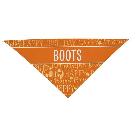 Happy Birthday Bandana - 22x22 - Orange