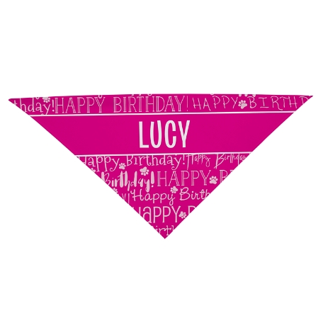 Happy Birthday Bandana - 22x22 - Pink