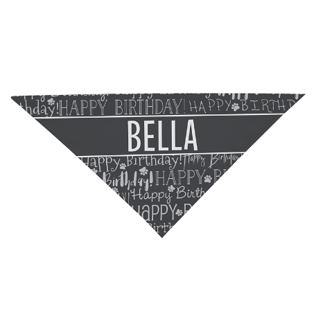 Happy Birthday Bandana - 16x16 - Black