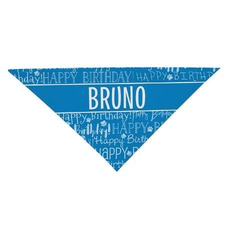 Happy Birthday Bandana - 16x16 - Blue