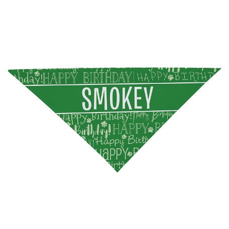 Happy Birthday Bandana - 16x16 - Green