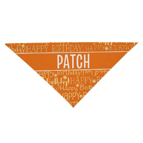 Happy Birthday Bandana - 16x16 - Orange