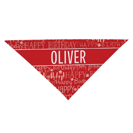 Happy Birthday Bandana - 16x16 - Red