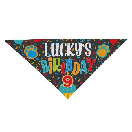 Look Who's Birthday Pet Bandana - 16x16 - Primary