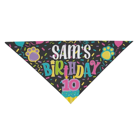 Look Who's Birthday Pet Bandana - 16x16 - Pastel