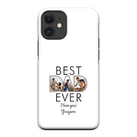 Best Dad Ever Photo iPhone 12 Mini Phone Case - White