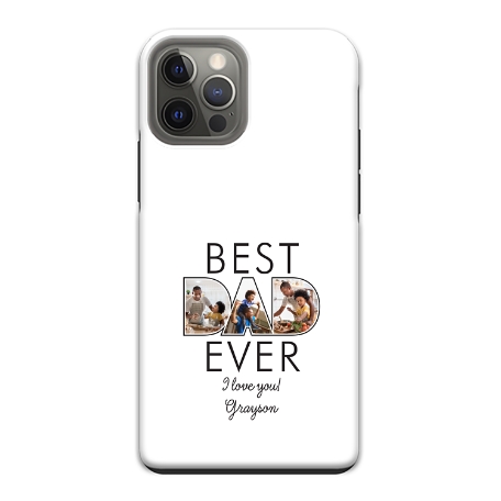 Best Dad Ever Photo iPhone 12 Pro Phone Case - White
