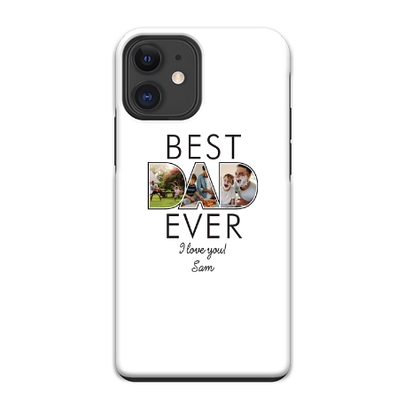 Best Dad Ever Photo iPhone 12 Phone Case - White