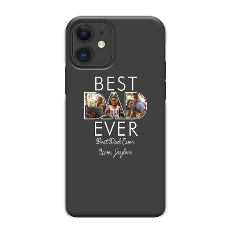 Best Dad Ever Photo iPhone 12 Phone Case - Gray