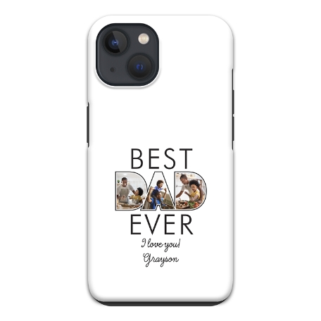 Best Dad Ever Photo iPhone 13 Phone Mini - White
