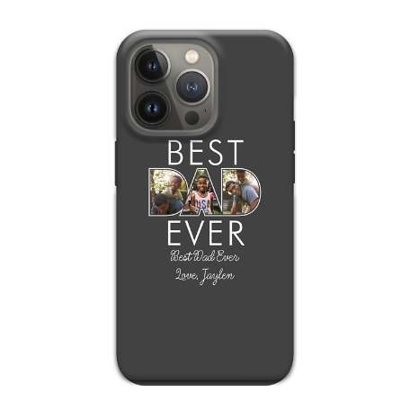Best Dad Ever Photo iPhone 13 Pro Max Phone Case - Gray