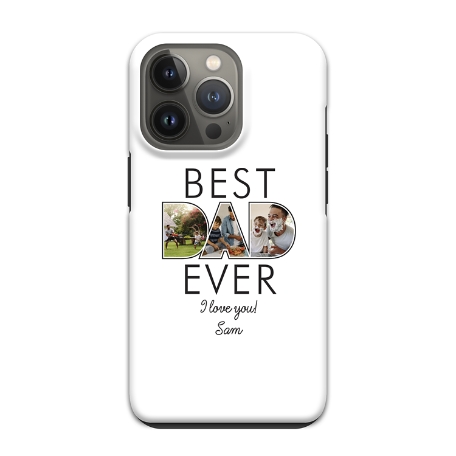 Best Dad Ever Photo iPhone 13 Pro Phone Case - White
