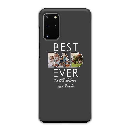 Best Dad Ever Photo Samsung Galaxy S20+ 5G Phone Case - Gray