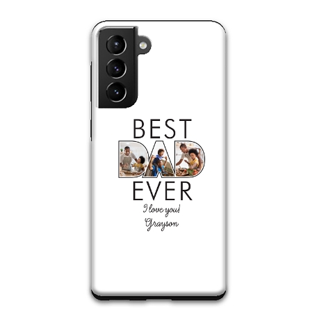 Best Dad Ever Photo Samsung Galaxy S21+ 5G Phone Case - White