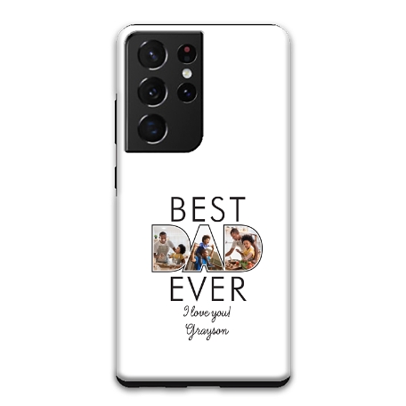Best Dad Ever Photo Samsung Galaxy S21 Ultra 5G Phone Case - White