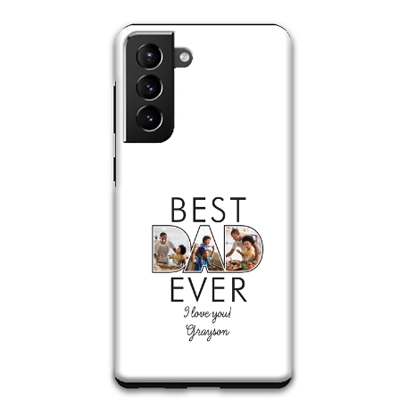 Best Dad Ever Photo Samsung Galaxy S21 5G  Phone Case - White