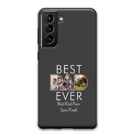 Best Dad Ever Photo Samsung Galaxy S21 5G  Phone Case - Gray