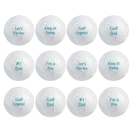 Personalised Golf Ball Sets - Different Messages - Set of 12