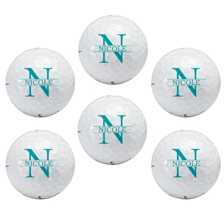 Personalized Golf Balls - Initial/Name - Set of 6