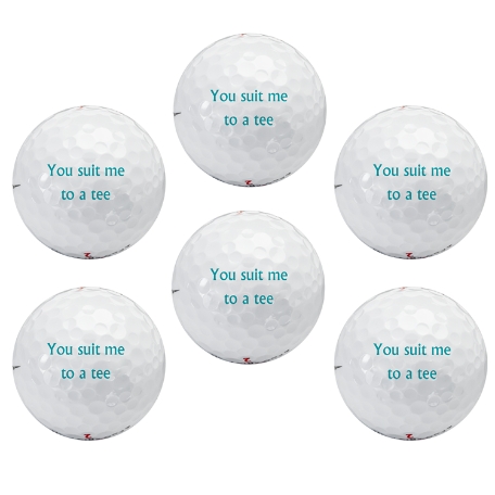 Personalized Golf Balls - Same Message - Set of 6