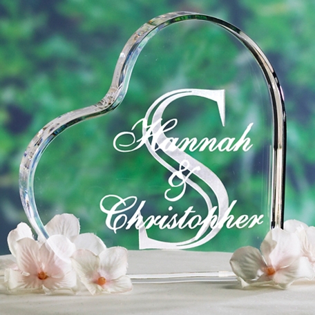 Acrylic Heart Wedding Cake Topper