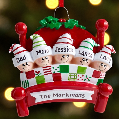 Family in Bed Ornaments