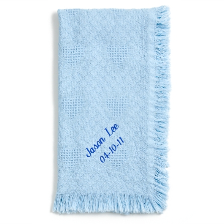 Honeycomb Cotton Baby Blanket Blue Personal Creations Personal Creations