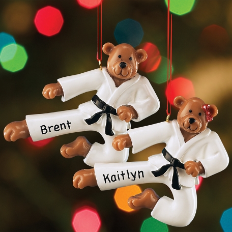 Karate Bear Ornaments