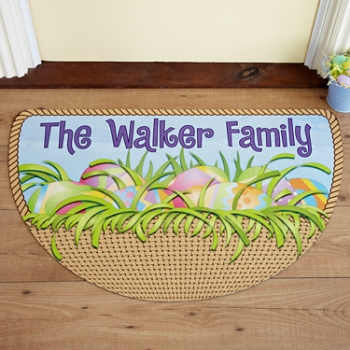 Cheerful Easter Welcome Half Round Doormats